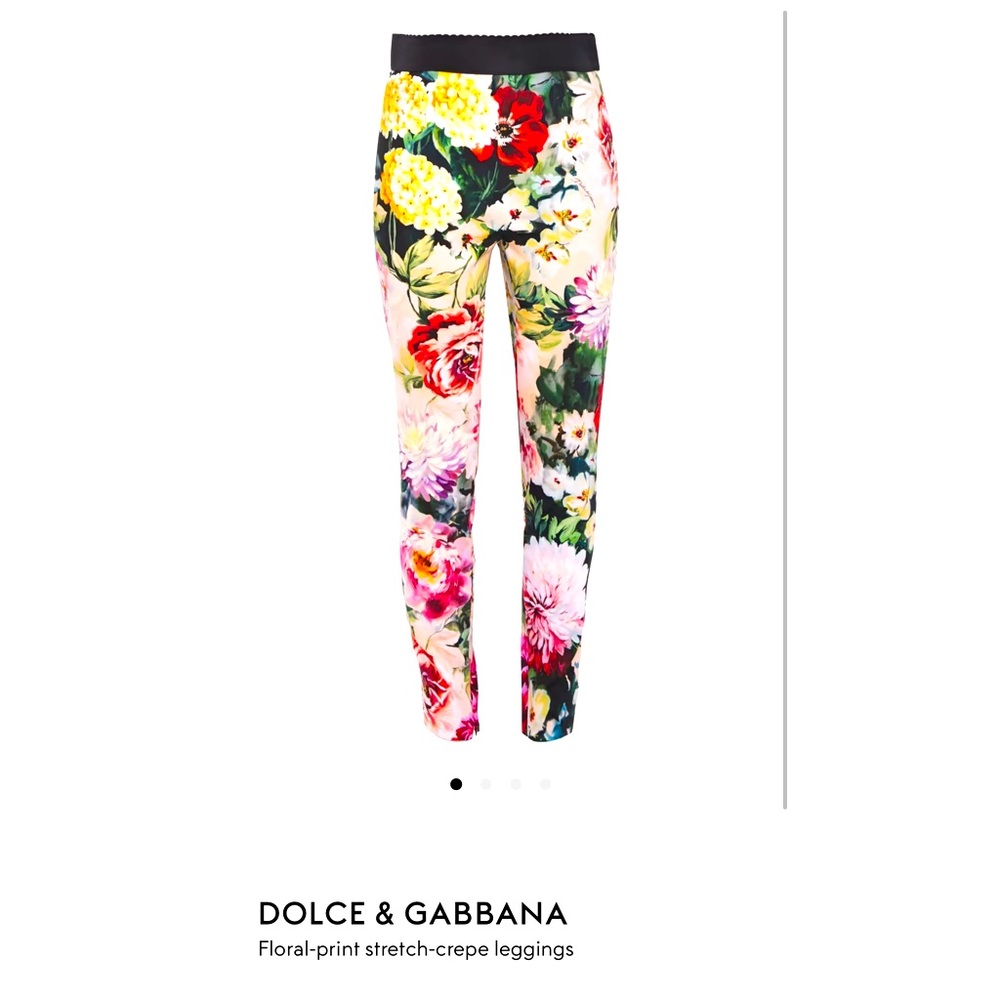 Dolce & Gabbana Floral Print Stretch- Crepe Legging Brand New with Tags